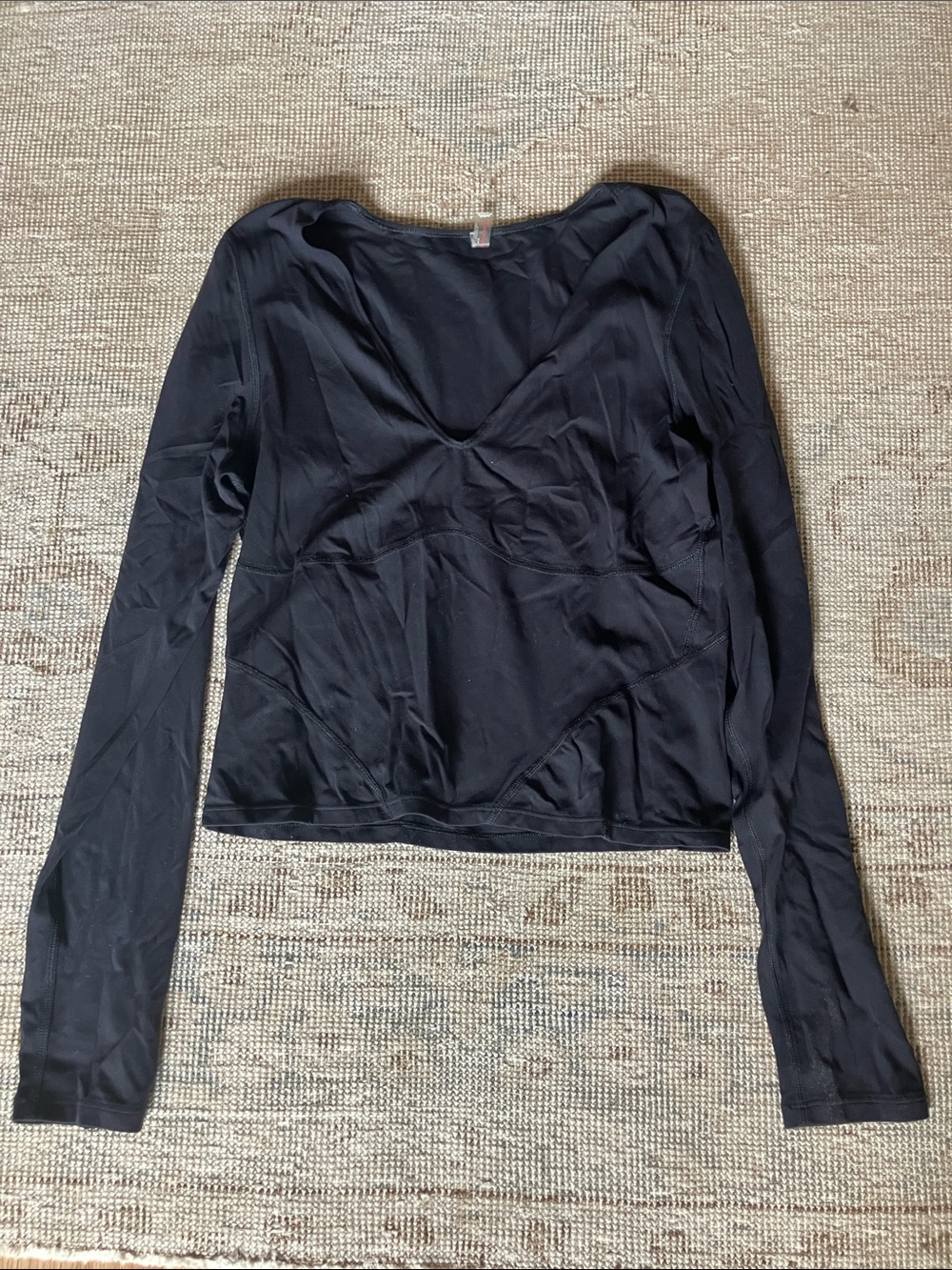 FP Movement by Free People Black Long-Sleeve V-Neck Athletic Top